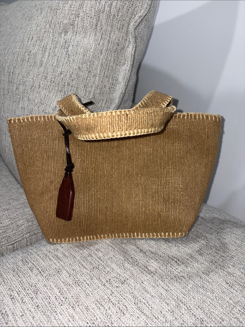Woven Tote Bag in Camel